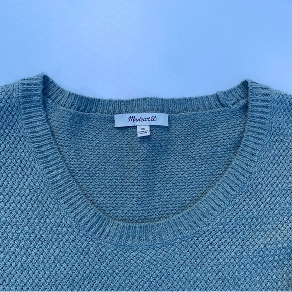 Madewell Womens XS Chronicle Texture Pullover Sweater Sage Green Hi-Low Hem - Picture 6 of 8